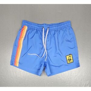 Duvin Swim Shorts Mens Medium Blue Striped Volley Trunks Beach Vacation